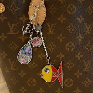 Luxury bag charm keychain accessorie Coach birkin lv gift for her fish pendant